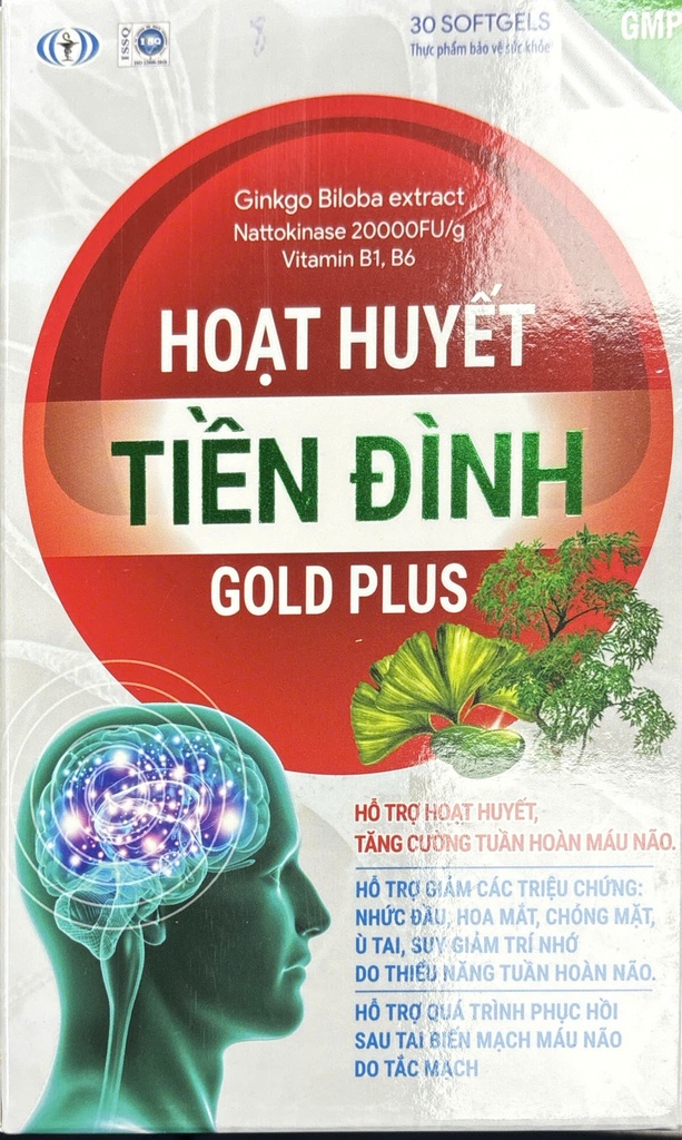 [T12439] Hoạt Huyết Tiền Đình Gold Plus Việt Pháp  (Hộp/1 Lọ/30v)