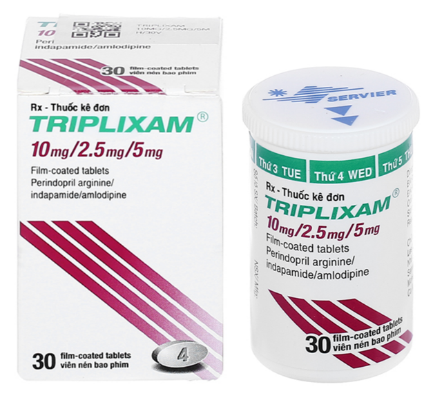 [T13511] Triplixam 10mg/2.5mg/5mg Servier Pháp (H/30v) Date 02/2026