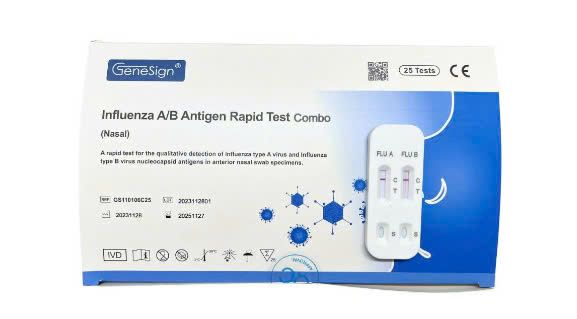 [T13581] Influenza A/B Antigen Rapid Test Cúm AB GeneSign (H/25que) 