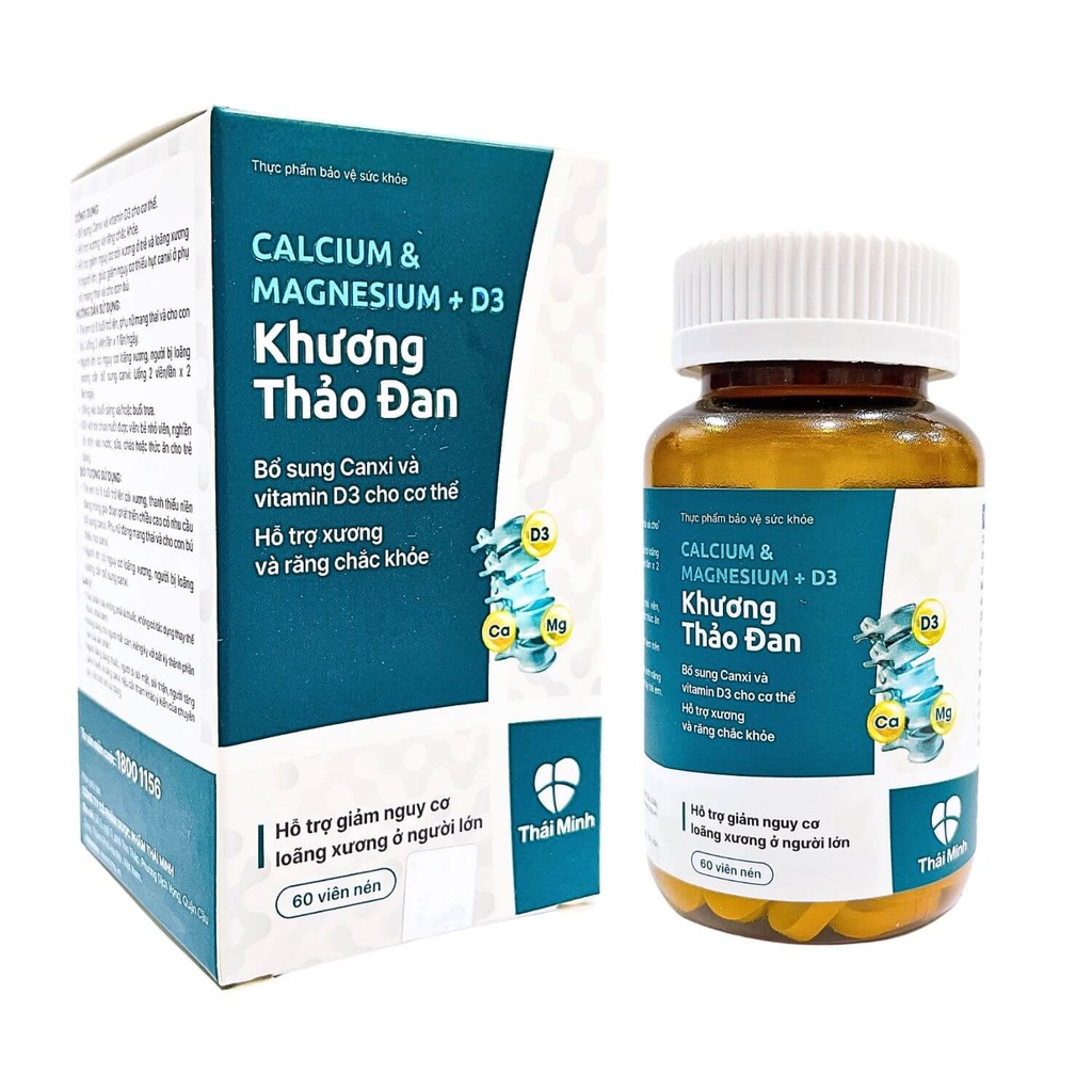 [T13852] Calcium Magnesium + D3 Khương Thảo Đan Thái Minh (H/60v)