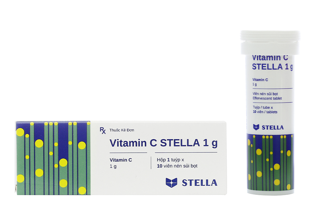 [T14521] Vitamin C 1g Stella (H/1tuýp/10v) Date 02/2026