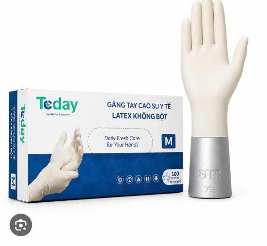 [T15030] Găng tay y tế Latex không bột size M Today (H/100c) 