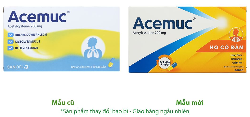 [T00289]  Acemuc Acetylcysteine 200mg Sanofi (H/30v) Date 12/2027