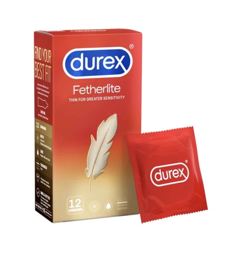 [T01033] Bao cao su Durex Fetherlite Lông Gà Vàng (H/12 cái)