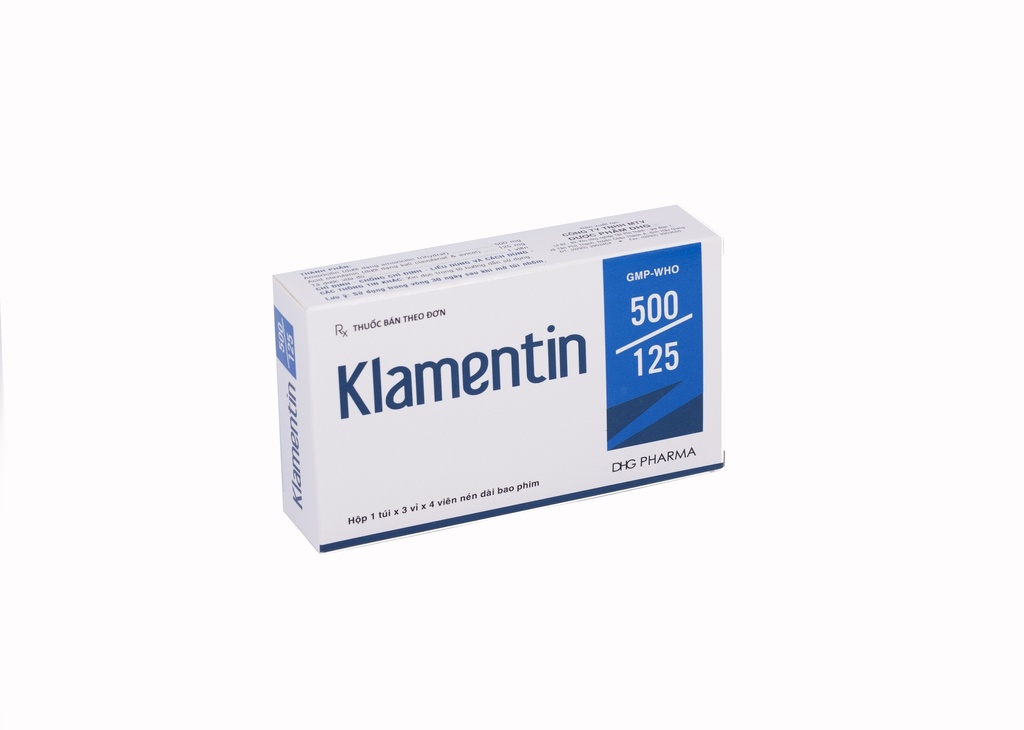[T01298] Klamentin 500/125 Viên Nén Bao Phim DHG Hậu Giang (H/12v) Date 12/2027