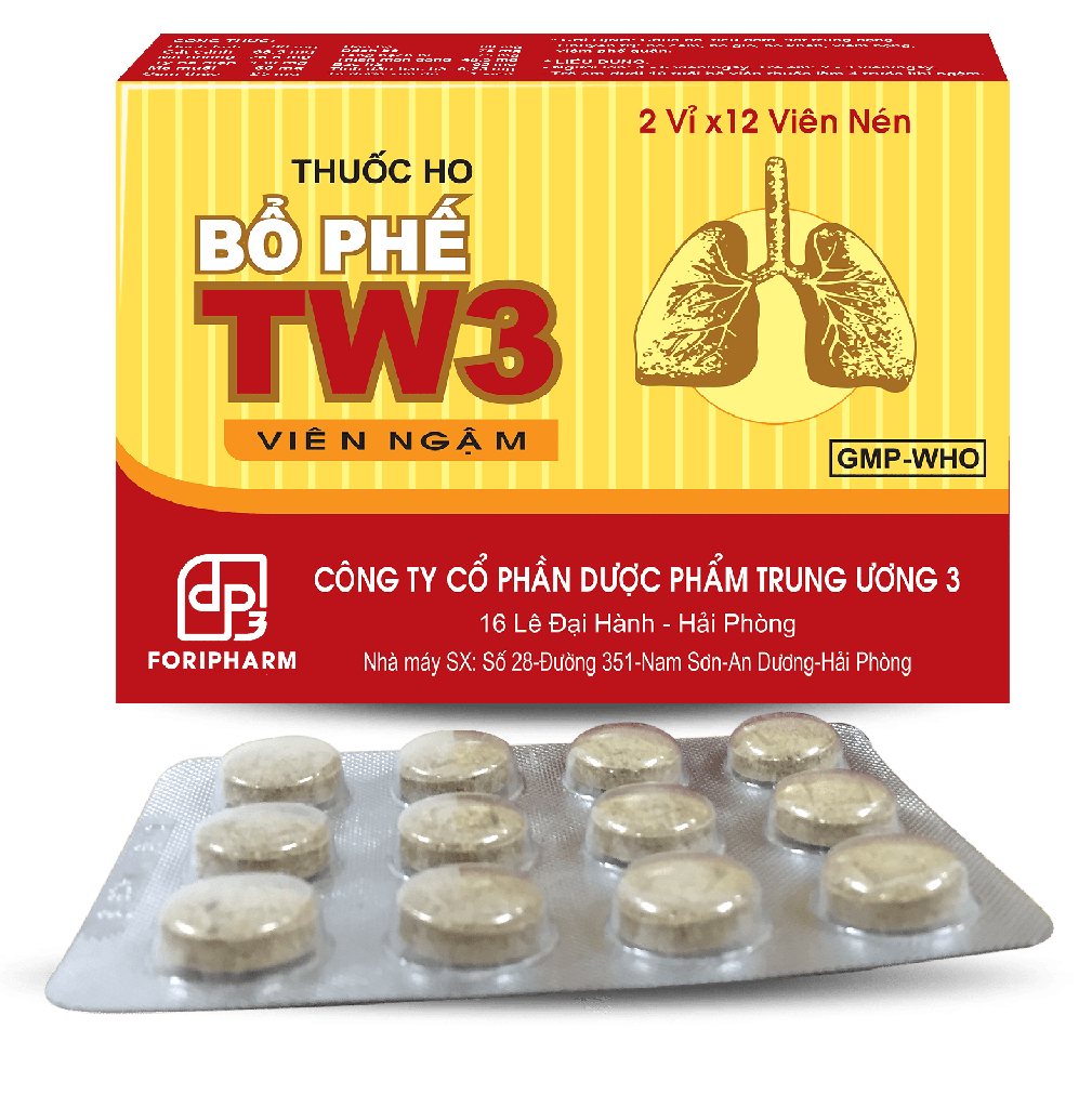 [T01331] Viên Ngậm Thuốc Ho Bổ Phế TW3 (H/24v) Date 03/2026