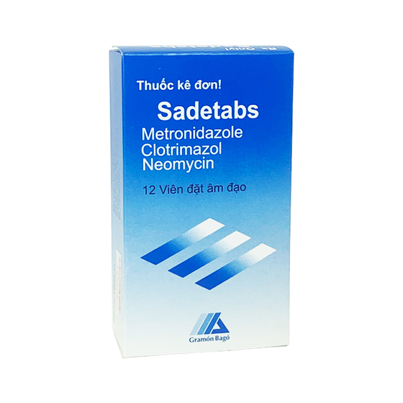 [T02308] Sadetabs Metronidazole 500mg viên đặt phụ khoa Uruguay (H/12v) Date 11/2026