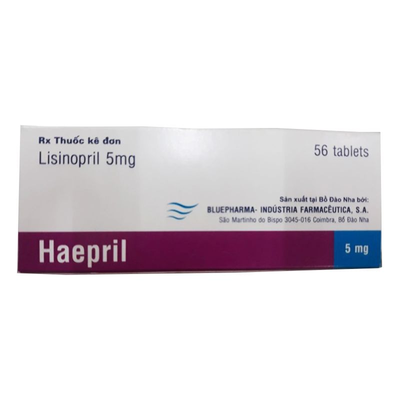 [T02718] Haepril Lisinopril 5mg Bluepharma Bồ Đào Nha (H/56v)  