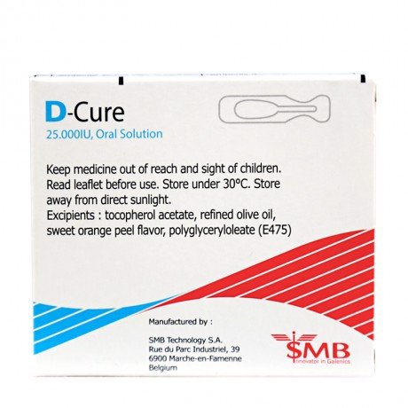 [T02781] D-Cure 25.000IU Cholecalciferol 0.625mg SMB Bỉ (H/4o/1ml) date 05/2026