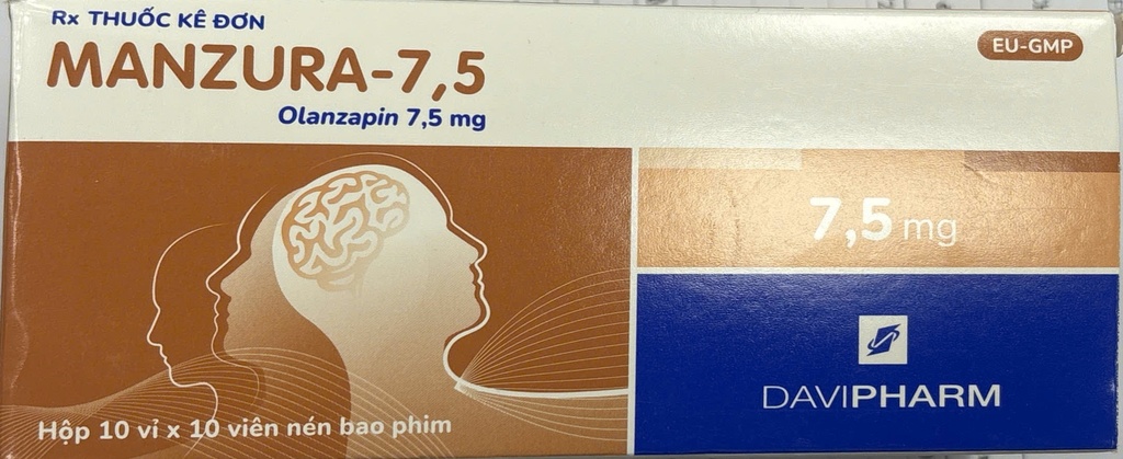 [T02925] Manzura Olanzapin 7.5mg Davipharm (H/100v)