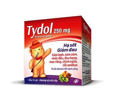 [T03220] Tydol Acetaminophen 250 mg (H/12gói) Date 03/2026