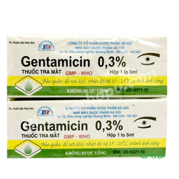 [T03267] Gentamicin 0.3% nhỏ mắt Hà Nội (Cọc/10lọ/5ml) Date 07/2026