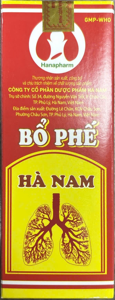 [T03365] Bổ phế chỉ khái lộ siro Hà Nam (Lọ/125ml) 