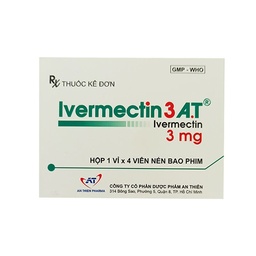 [T03398] Ivermectin 3A.T Ivermectin 3mg An Thiên (H/4v) Date 11/2027