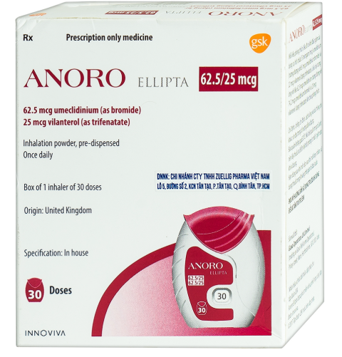 [T03432] Anoro Ellipta 62.5/25mcg GSK (Lọ/30liều) date 08/2026