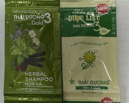 [T03497] Dầu Gội Dược Liệu Thái Dương 3 Lá Xanh (Dây/10gói/5ml)