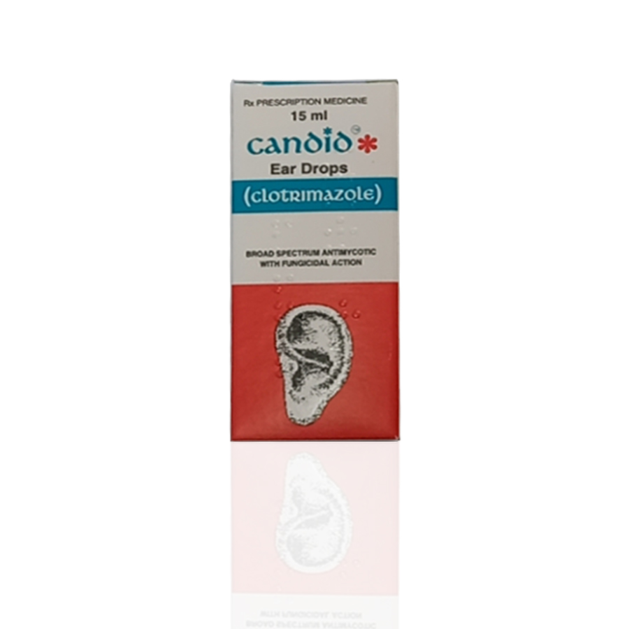 [T04454] Candid Clotrimazole 1% nhỏ tai Glenmark Ấn Độ (Lọ/15ml)  