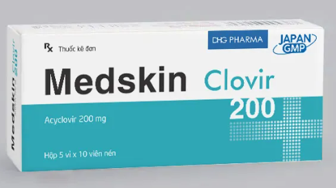 [T04691] Medskin Acyclovir 200mg DHG Hậu Giang (H/50v)