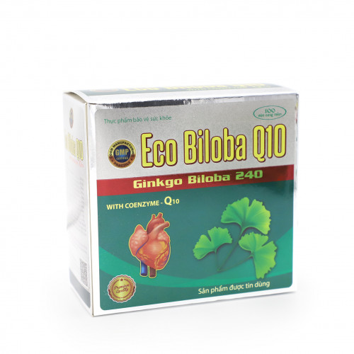 [T04954] Eco Biloba Q10 240mg Đại Uy (H/100v) Xanh 