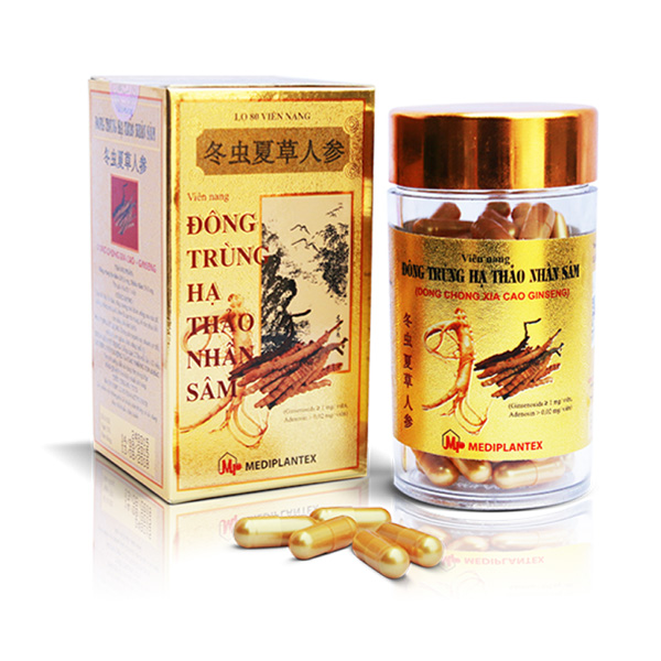 [T04996] Đông Trùng Hạ Thảo nhân sâm Mediplantex (Lọ/80v) 