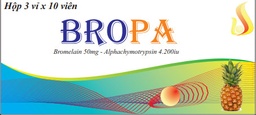 [T05260] Bropa Bromelain 50mg Alphachymotrypsin 4200IU Vân Tiên (H/30v) date 12/2026