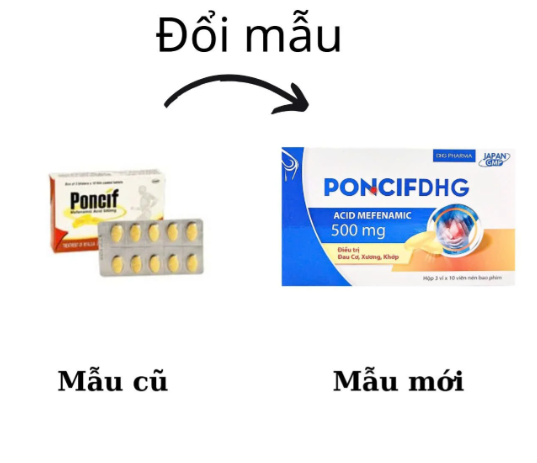 [T05474] Poncif  Mefenamic Acid 500mg DHG Hậu Giang (H/30v)