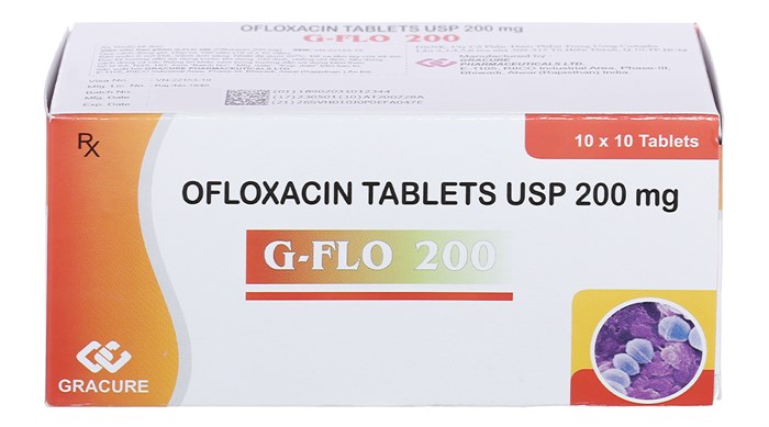 [T06146] G Flo 200 Ofloxacin USP 200mg Ấn Độ (H/100v) date 03/2027