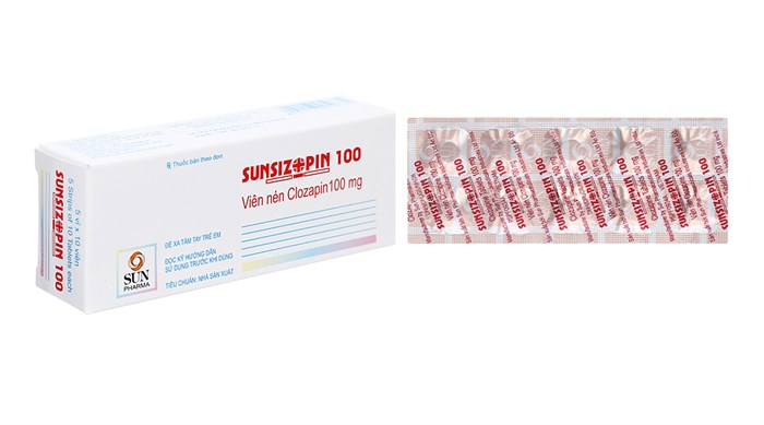 [T06242] Sunsizopin clozapin 100mg Sunpharma (H/50v) 